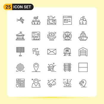 conjunto de 25 líneas comerciales paquete para desarrollo codificación éxito terapia de código elementos de diseño vectorial editables vector