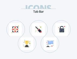 Tab Bar Flat Icon Pack 5 Icon Design. . . support. unlock. lock vector