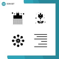 paquete de iconos de vector de stock de signos y símbolos de línea para elementos de diseño de vector editables de biología de agua química floral de baño