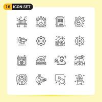 Set of 16 Vector Outlines on Grid for play danger sale bomb table Editable Vector Design Elements