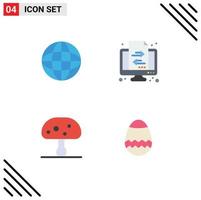 4 User Interface Flat Icon Pack of modern Signs and Symbols of internet nature multimedia transaction spring Editable Vector Design Elements