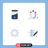 Group of 4 Modern Flat Icons Set for bottle ecommerce lead romz paper Editable Vector Design Elements