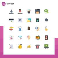 Universal Icon Symbols Group of 25 Modern Flat Colors of chatting machine green device soil Editable Vector Design Elements