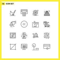 16 Thematic Vector Outlines and Editable Symbols of cosmetics bathroom caution candle love Editable Vector Design Elements