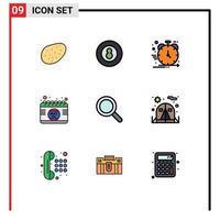 Set of 9 Modern UI Icons Symbols Signs for look time agile day calendar Editable Vector Design Elements