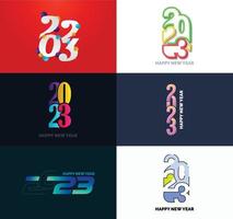 Big Set of 2023 Happy New Year logo text design 2023 number design template vector