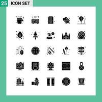 Set of 25 Modern UI Icons Symbols Signs for play fun milk child fast food Editable Vector Design Elements