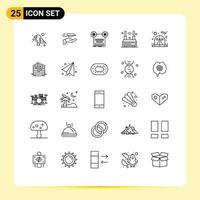 25 iconos creativos signos y símbolos modernos del enrutador wifi reciben cinta de Internet elementos de diseño vectorial editables vector