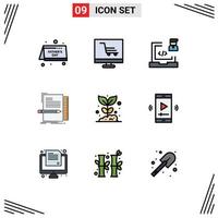 9 Creative Icons Modern Signs and Symbols of script file coding coding programmer Editable Vector Design Elements