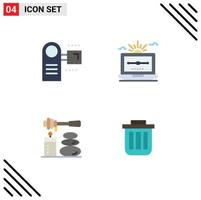 4 Thematic Vector Flat Icons and Editable Symbols of camcorder draw electronic file relax Editable Vector Design Elements