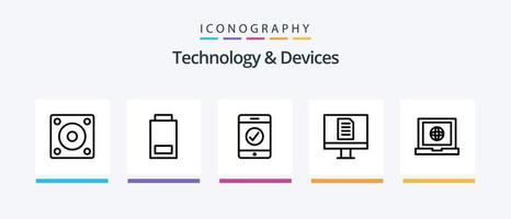 paquete de iconos de la línea 5 de dispositivos que incluye . blindaje. Wifi. red. diseño de iconos creativos vector