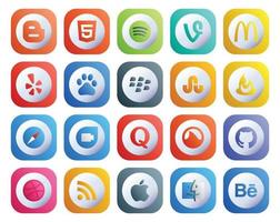 20 Social Media Icon Pack Including dribbble grooveshark stumbleupon question google duo