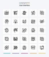 Creative User Interface 25 OutLine icon pack  Such As star. user. interface. interface. plane vector