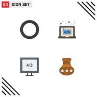 4 Flat Icon concept for Websites Mobile and Apps gasket display application marketing pot Editable Vector Design Elements