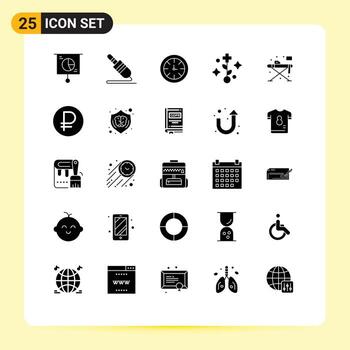 25 Universal Solid Glyphs Set for Web and Mobile Applications living tree technology healthcare global Editable Vector Design Elements