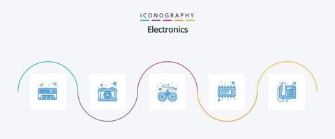 paquete de iconos de electrónica azul 5 que incluye dispositivo. teléfono. dispositivo. llamada. electrónico vector