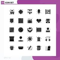 25 iconos creativos signos y símbolos modernos de la red de postres de verano elementos de diseño vectorial editables en papel frío vector