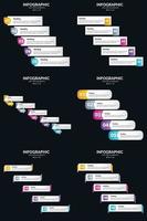 Vector 6 Infographics Pack Presentation slide template 5 Steps cycle diagrams and timelines