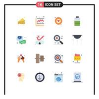 16 User Interface Flat Color Pack of modern Signs and Symbols of gear chat signal business electric Editable Pack of Creative Vector Design Elements