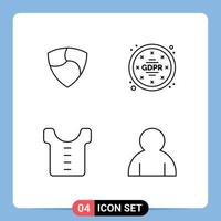 Pictogram Set of 4 Simple Filledline Flat Colors of nem clothes crypto currency regulations human Editable Vector Design Elements