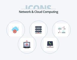 Network And Cloud Computing Flat Icon Pack 5 Icon Design. networking. computing. cloud. storage. data vector