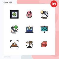 9 Creative Icons Modern Signs and Symbols of call help sun conference phone Editable Vector Design Elements