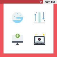 Universal Icon Symbols Group of 4 Modern Flat Icons of moon computers disease health gadget Editable Vector Design Elements