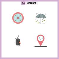 4 Creative Icons Modern Signs and Symbols of stages mouse operation protection internet Editable Vector Design Elements