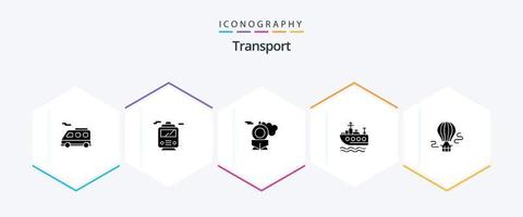 Transport 25 Glyph icon pack including . transport. transport. hot. air vector