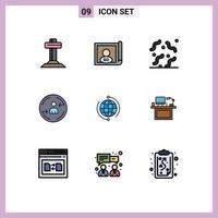 Set of 9 Modern UI Icons Symbols Signs for business marketing halloween digital peturning Editable Vector Design Elements