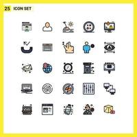 25 Creative Icons Modern Signs and Symbols of computer round holiday development cross Editable Vector Design Elements