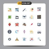 Set of 25 Modern UI Icons Symbols Signs for programming develop shovel coding color Editable Vector Design Elements