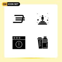 conjunto de 4 glifos sólidos vectoriales en cuadrícula para daxx coin mac mejor ganador bebida elementos de diseño vectorial editables vector