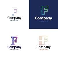 letra f diseño de paquete de logotipos grandes diseño de logotipos modernos y creativos para su negocio vector