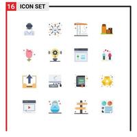 Group of 16 Modern Flat Colors Set for flower appartment construction real building Editable Pack of Creative Vector Design Elements