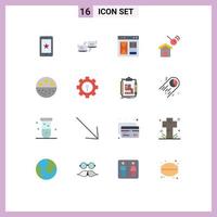 16 Creative Icons Modern Signs and Symbols of house city data web internet Editable Pack of Creative Vector Design Elements