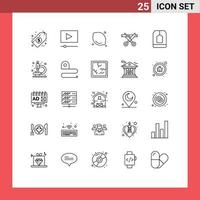 25 Thematic Vector Lines and Editable Symbols of food ceylon lemon bag modern Editable Vector Design Elements
