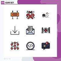 Set of 9 Modern UI Icons Symbols Signs for download success stick personal leader Editable Vector Design Elements