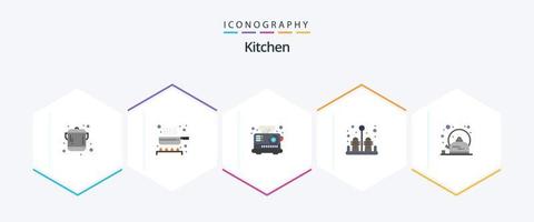 Kitchen 25 Flat icon pack including cup. pot. electrical. breakfast. salt vector