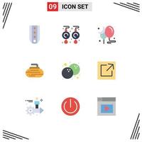 9 Creative Icons Modern Signs and Symbols of coconut equipment jewelry curling party Editable Vector Design Elements