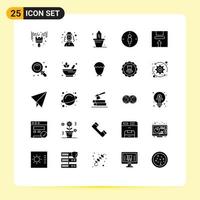 Set of 25 Modern UI Icons Symbols Signs for delivery target cactus aim man Editable Vector Design Elements