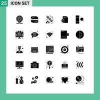 Stock Vector Icon Pack of 25 Line Signs and Symbols for internet lock payment document party Editable Vector Design Elements