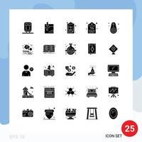 Pictogram Set of 25 Simple Solid Glyphs of devices tag health shopping price Editable Vector Design Elements