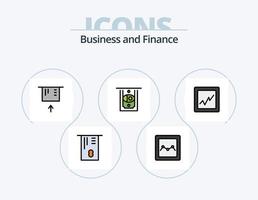 paquete de iconos lleno de línea de finanzas 5 diseño de iconos. . producto. vector