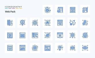25 Web Pack Blue icon pack vector