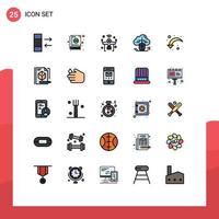 Set of 25 Modern UI Icons Symbols Signs for refresh online internet connected mouse Editable Vector Design Elements