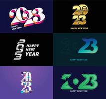 Big Set of 2023 Happy New Year logo text design 2023 number design template vector