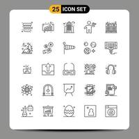 25 Creative Icons Modern Signs and Symbols of speaker music building murderer gunner Editable Vector Design Elements