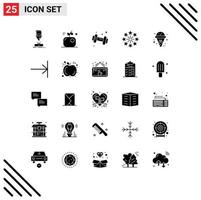 Universal Icon Symbols Group of 25 Modern Solid Glyphs of cone holiday science firework gym Editable Vector Design Elements