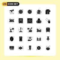 paquete de iconos vectoriales de stock de 25 signos y símbolos de línea para eliminar el patrón de elementos de diseño vectorial editables del algoritmo de predicción de petri vector